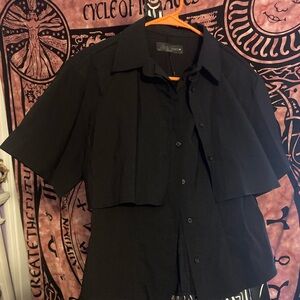 Zara Black Button-Up Shirt
